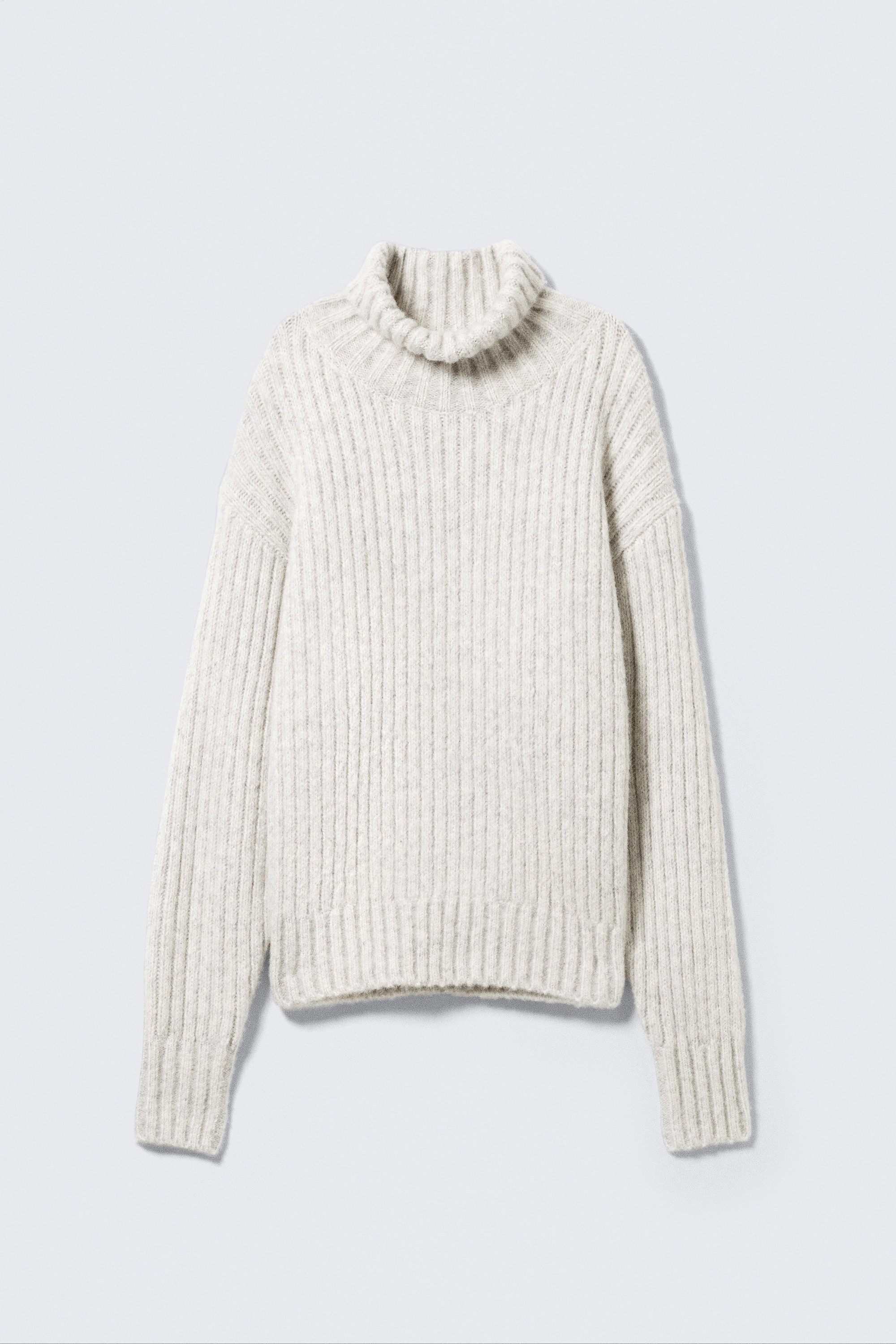 #C8C8C8 - Ledig stickad turtleneck - 1
