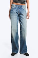 Saddle Blue - Mittelblau - Ample Low Waist Loose Wide Jeans - 2