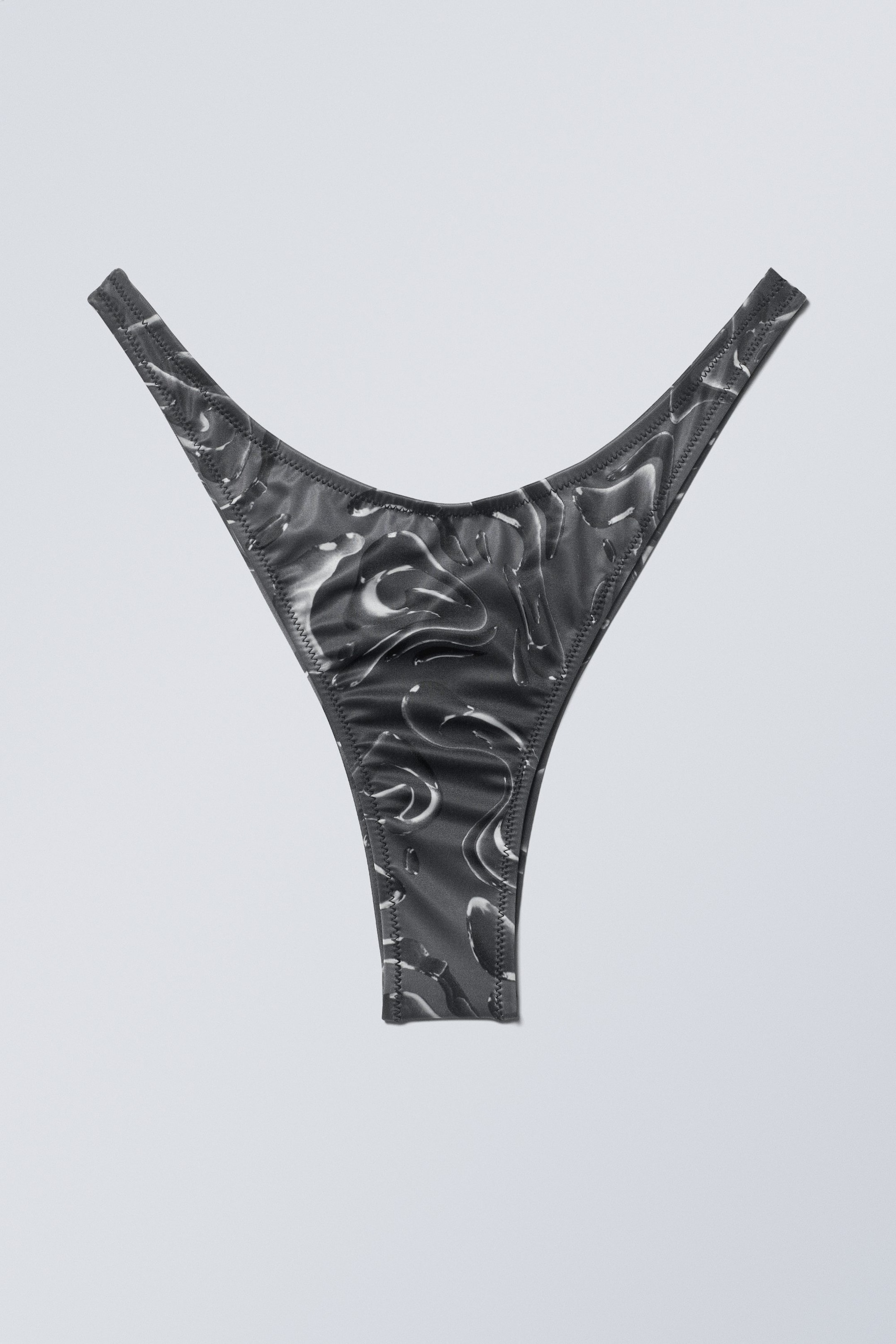 Schwarze Wellen - Bedruckte Mini-Brazilian-Bikinihose - 0