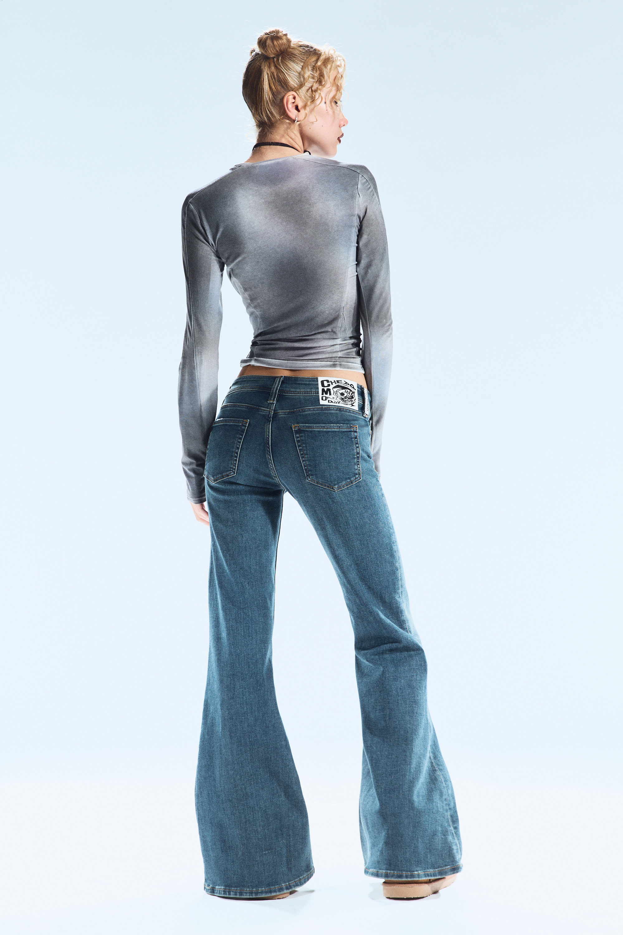 Blue Tide - Mörkblå - Flare Low Waist Flared Skinny Jeans - 2