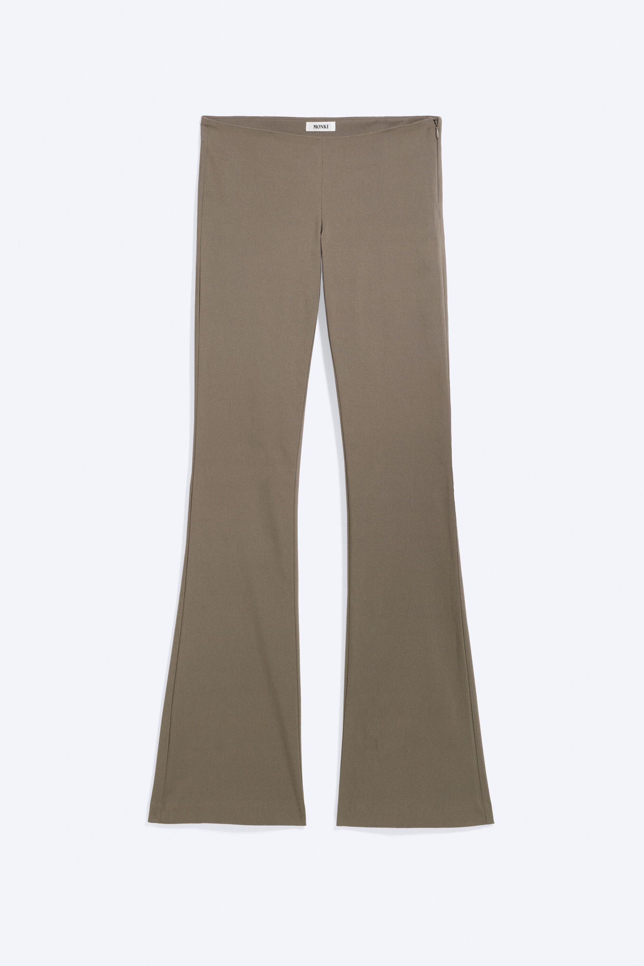 Staubiges Graubraun - Bootcut-Hose mit niedrigem Bund - 1