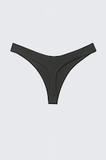 Dark Grey - V-Shaped Ribbed Bikini Thong - 4