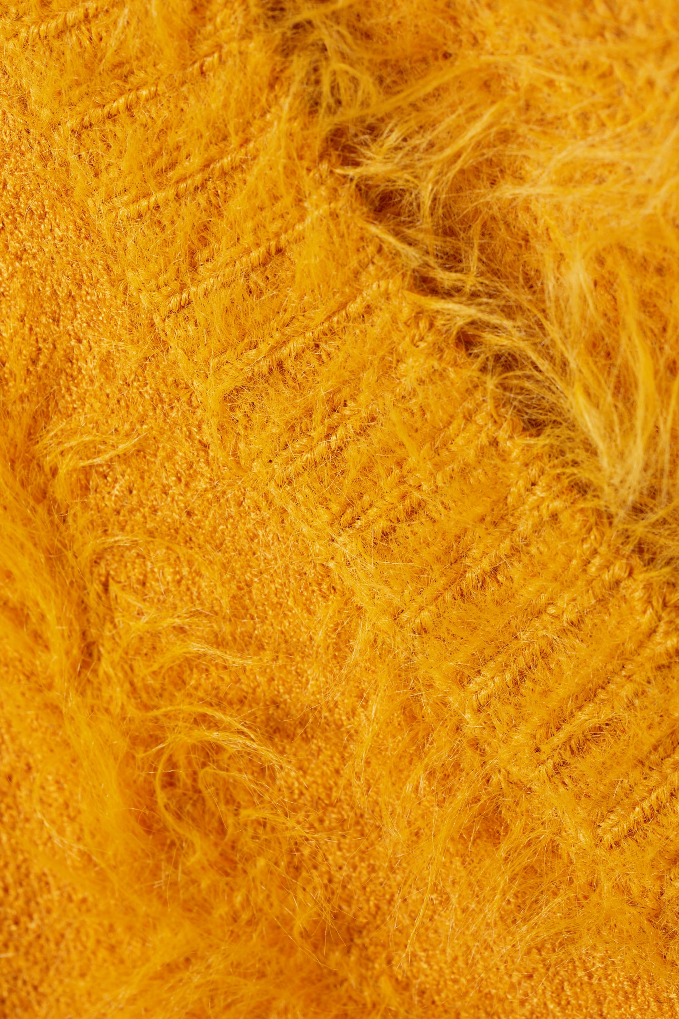 Orange - Cora Hairy V-neck Sweater - 1