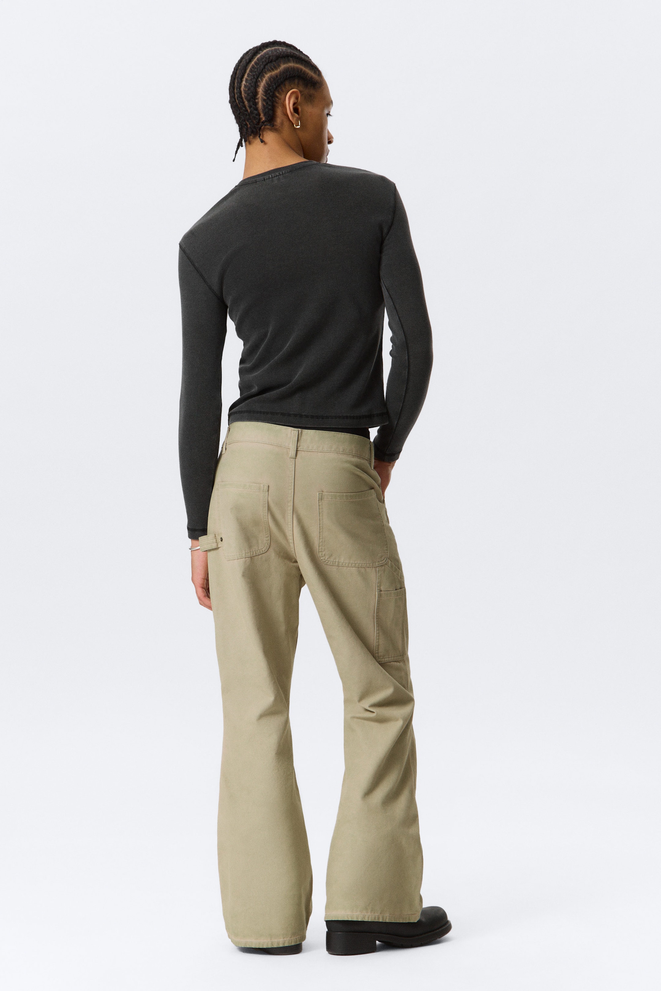 Washed Beige - GIA F FLARED WORKWEAR TROUSERS - 3