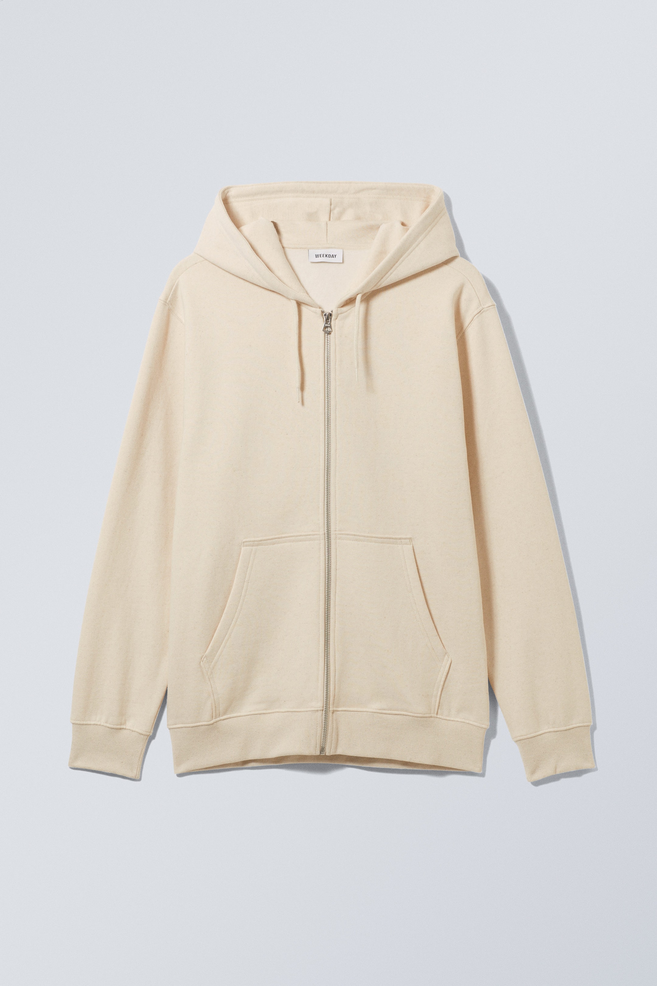 Avoine chiné - Sweat à capuche zippé classique - 0