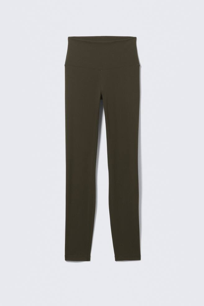 Sportlegging met hoge taille - Donkerbruin/Licht vaalgrijs/Zwart/Donkerbruin/Donker kakigroen/Donkergrijs - 1