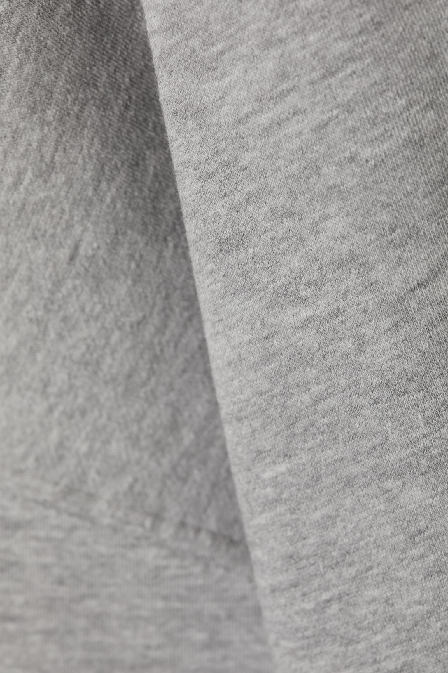 Oversized Heavy Cotton Fleece Hoodie - Grey Melange/Dark Blue - 6