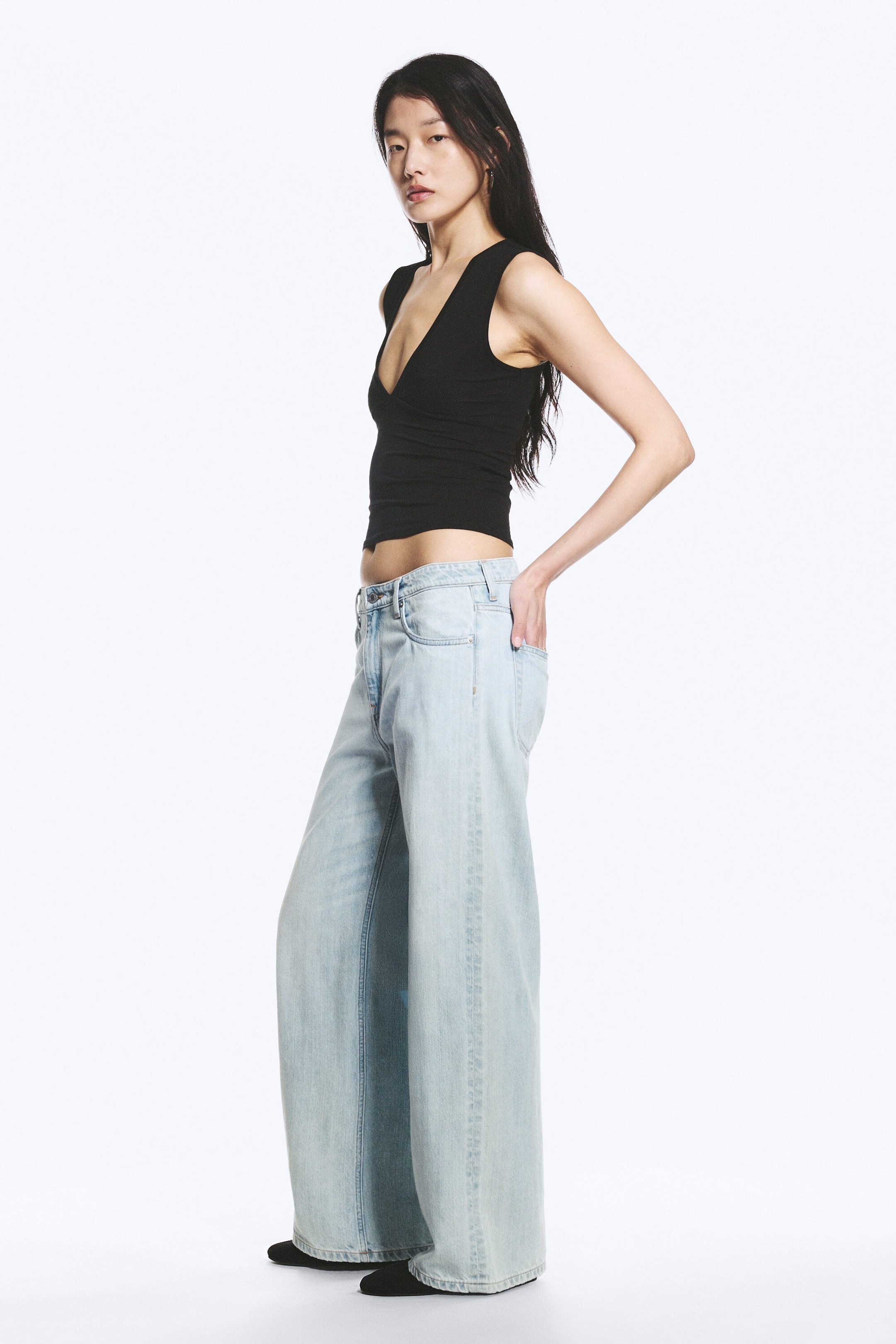 Ghost Blue - Light Blue - Missy Low Rise Loose Straight Leg Jeans - 2