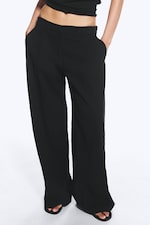 Black - Crinkled Cotton Trousers - 2