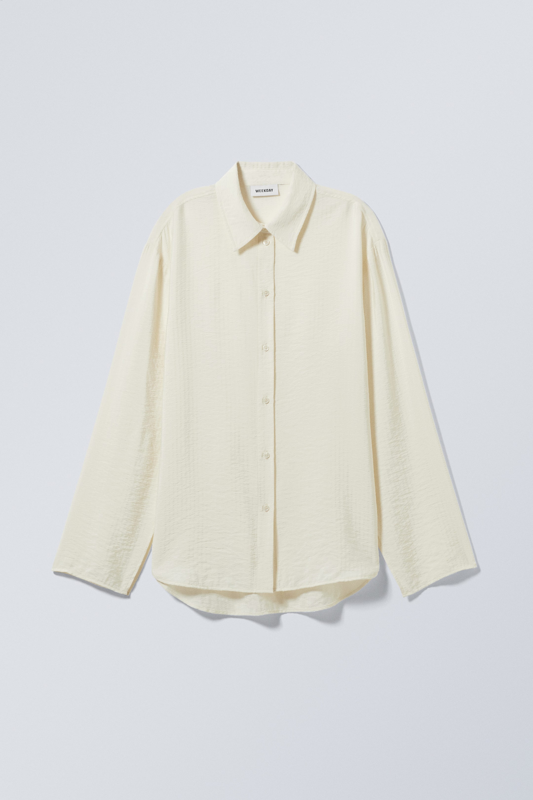 Helles Taupe - Drapiertes Seersucker-Hemd - 0