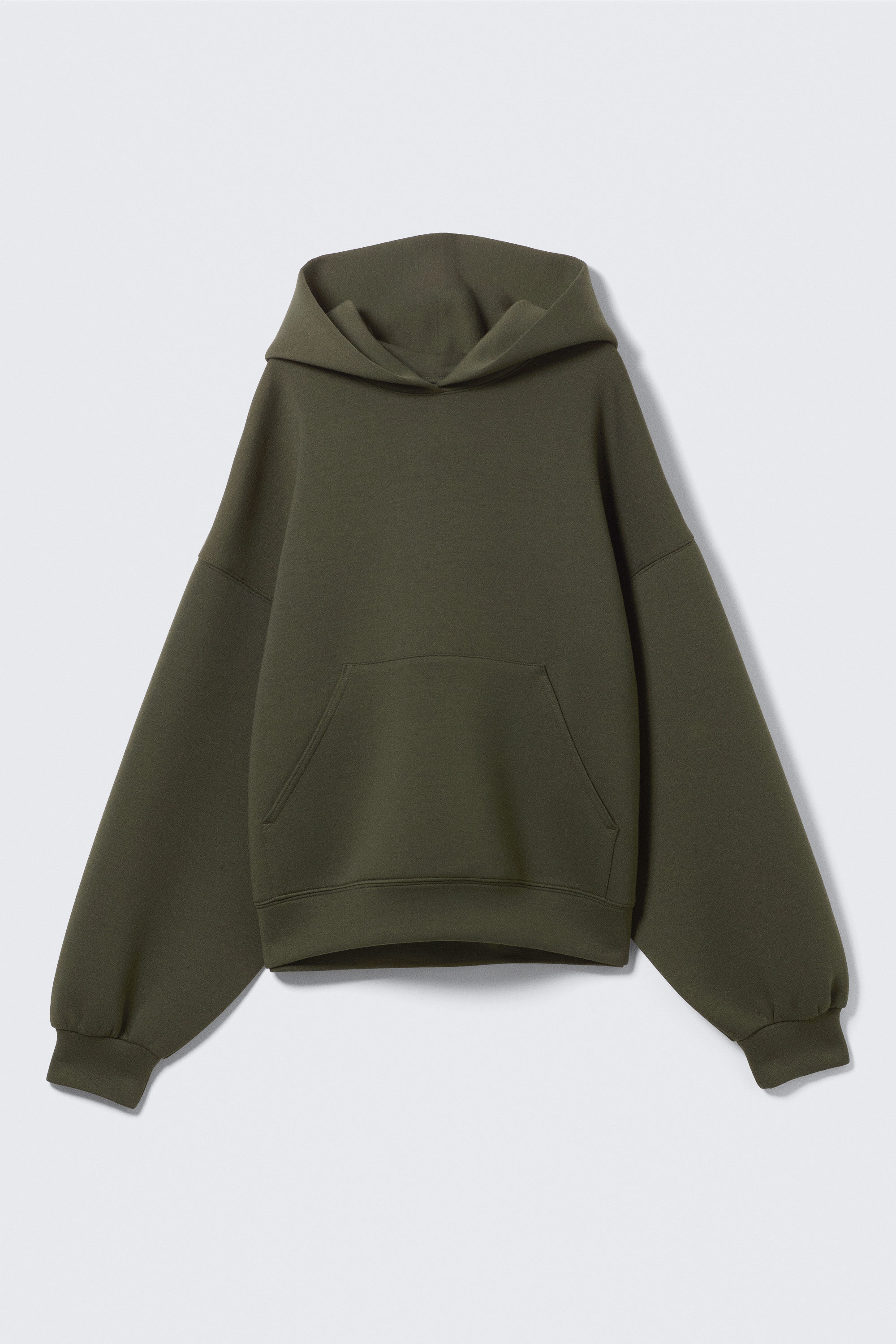Dark Khaki Green - Oversized Scuba Hoodie - 1