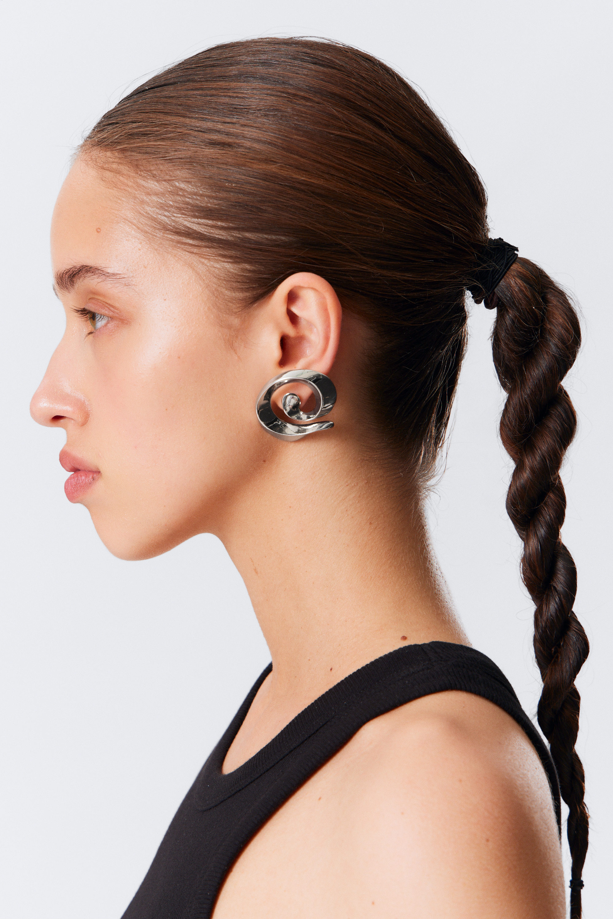 Silver - Twist Earrings - 2