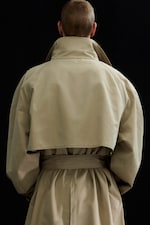 Beige - Loose Double-Breasted Trench Coat - 4