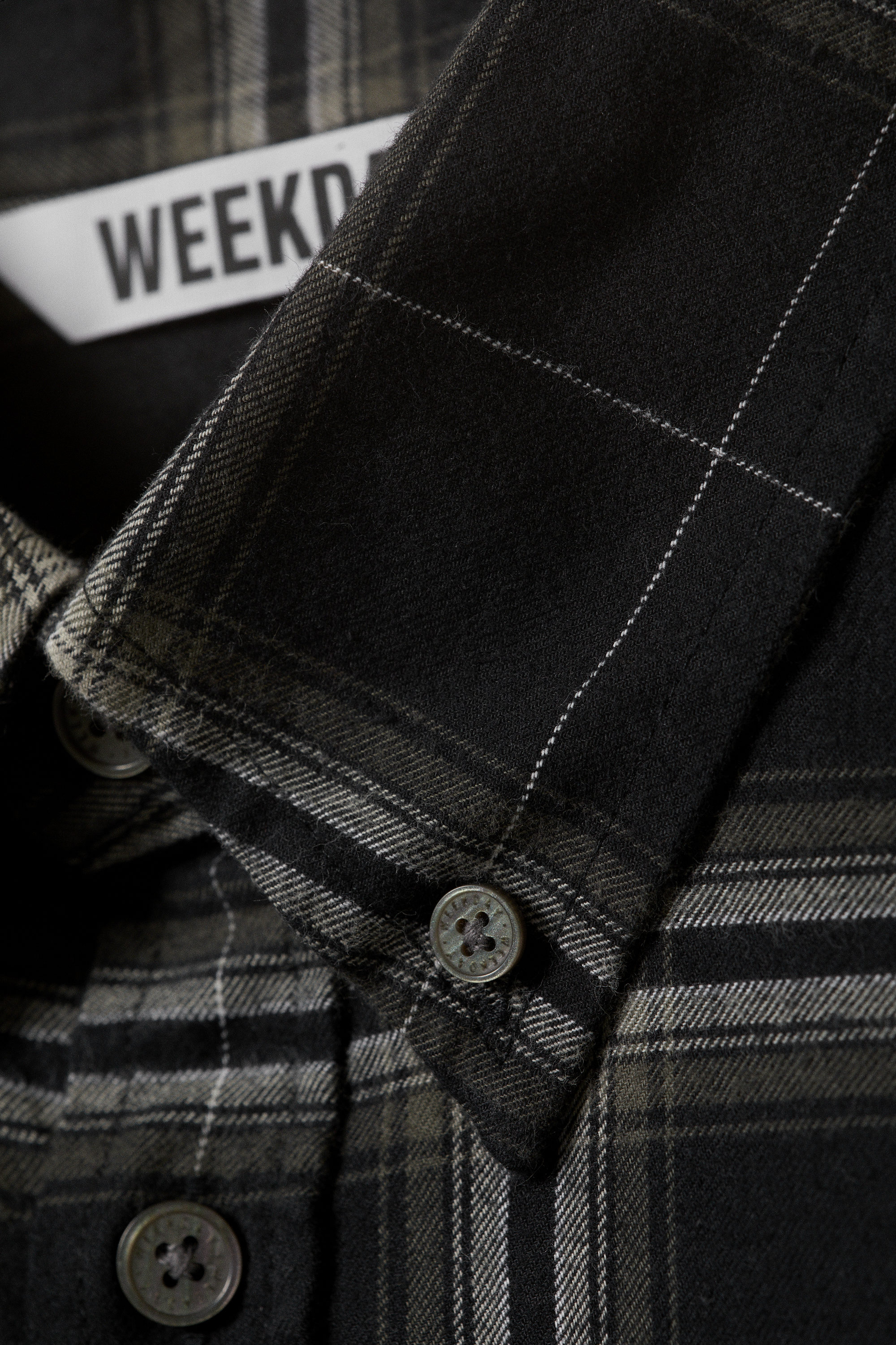 Black Checked - Loose Fit Checked Flannel Shirt - 5