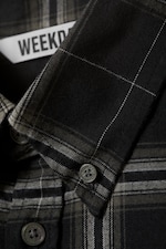 Black Checked - Loose Fit Checked Flannel Shirt - 1