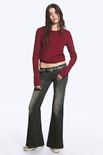 Mustard Black - Black - FLARE LOW RISE FLARED SKINNY JEANS - 2
