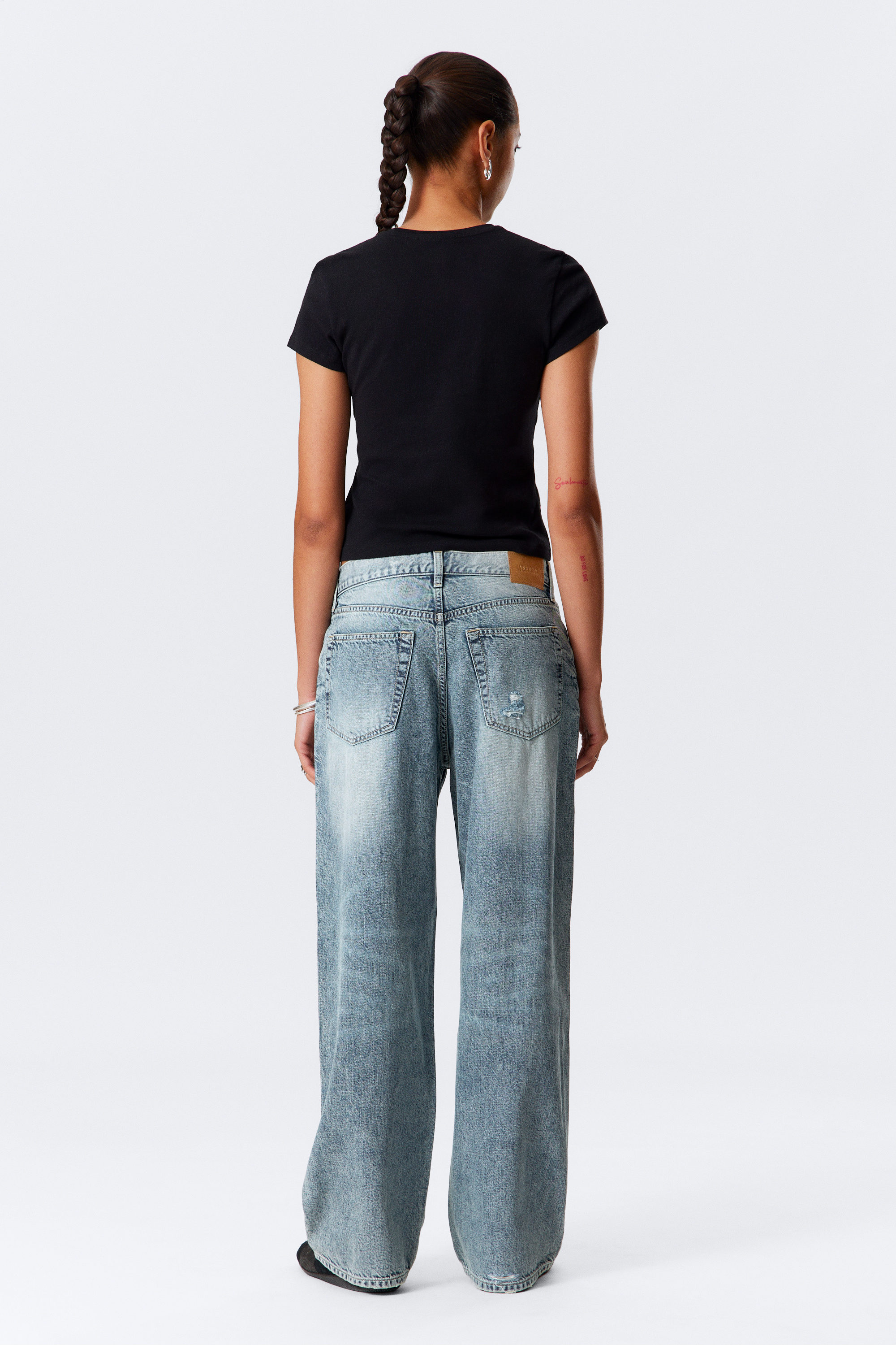 Torn Blue - Mittelblau - Dynasty Low Rise Loose Wide Leg Jeans - 3