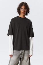 Black & White - Double-Layered Cotton T-shirt - 0