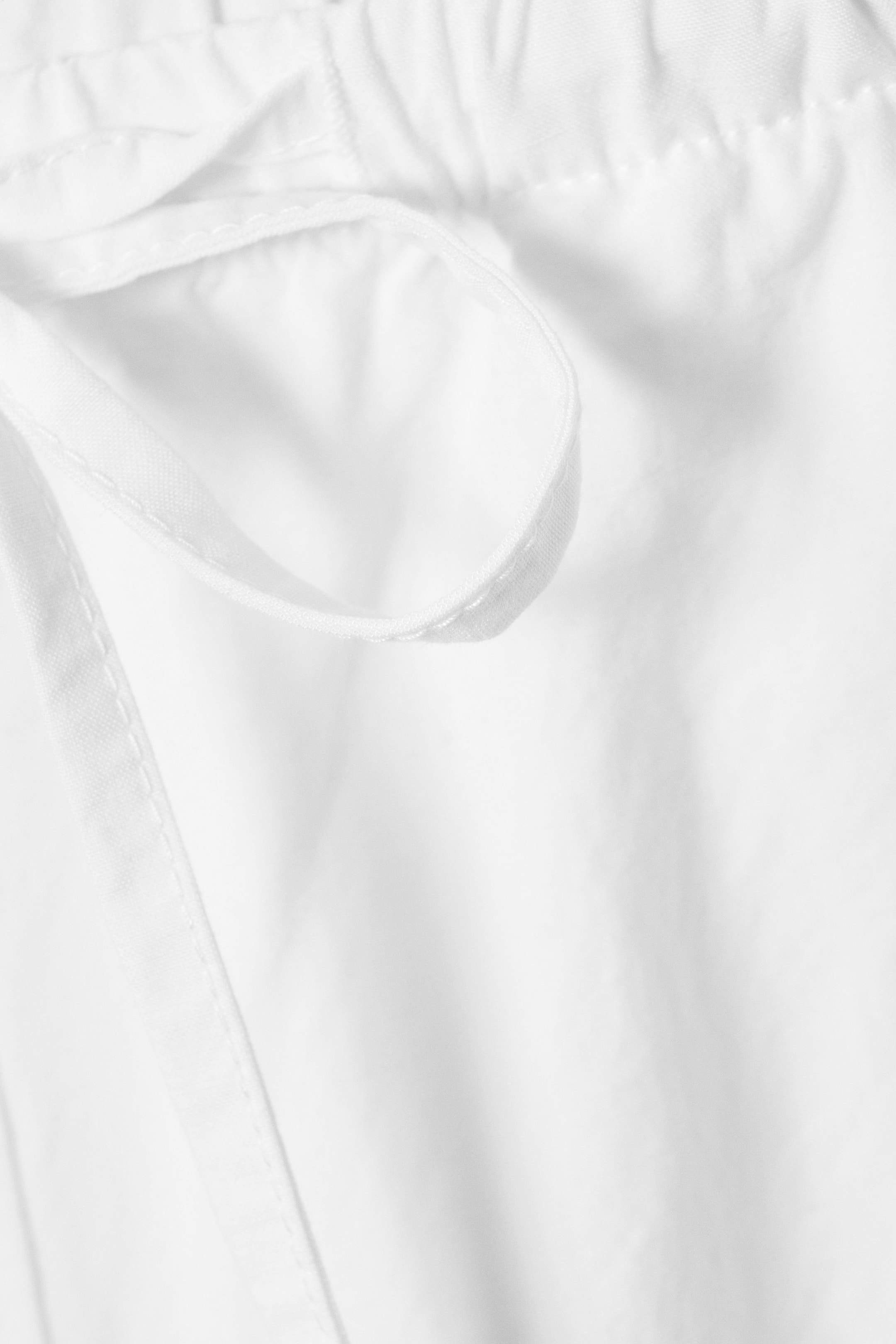 White - Loose Fit Low Waist Washed Trousers - 2