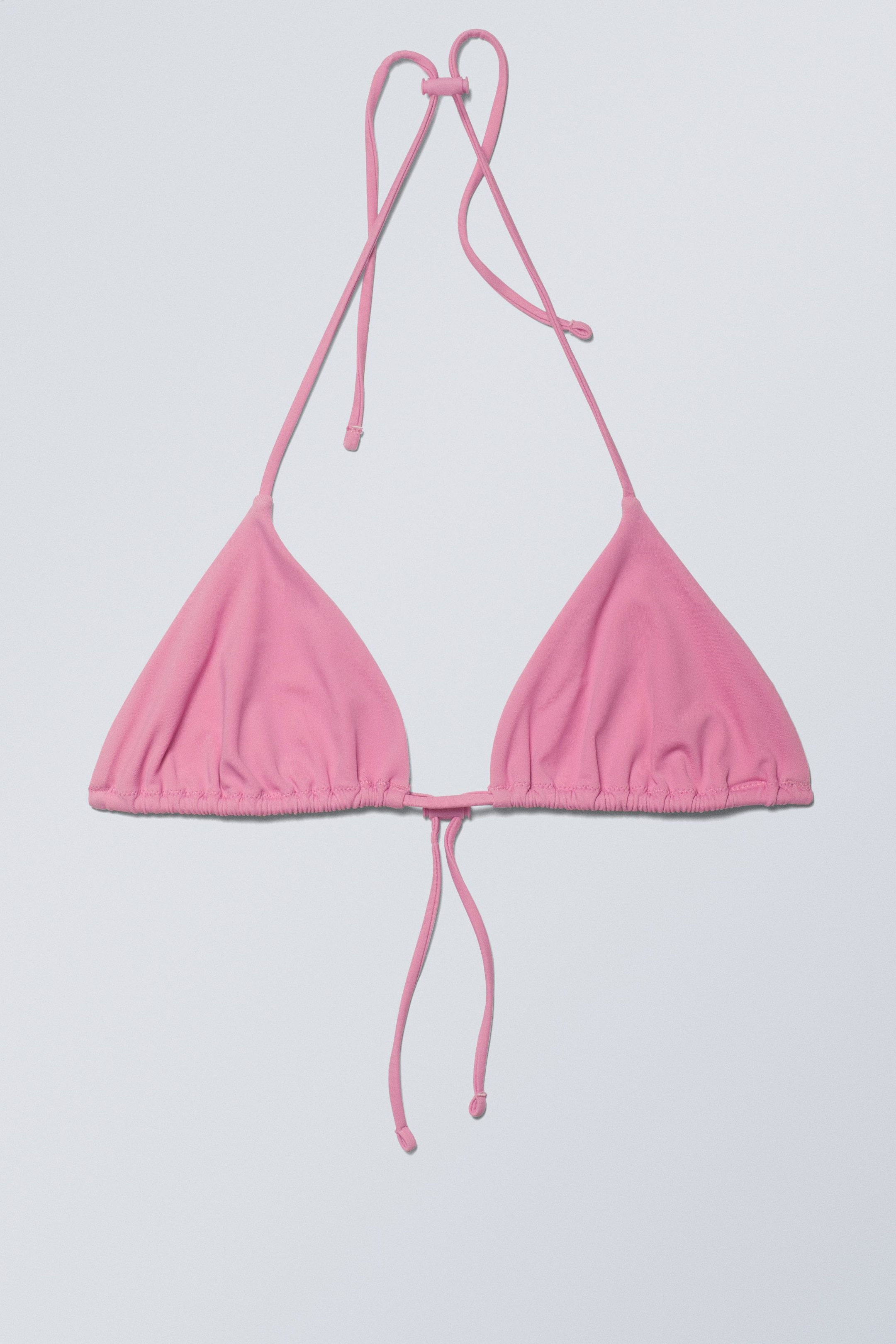 Rosa - Neckholder-Bikinioberteil mit Kordelzug - 0