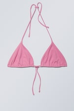 Rosa - Neckholder-Bikinioberteil mit Kordelzug - 0