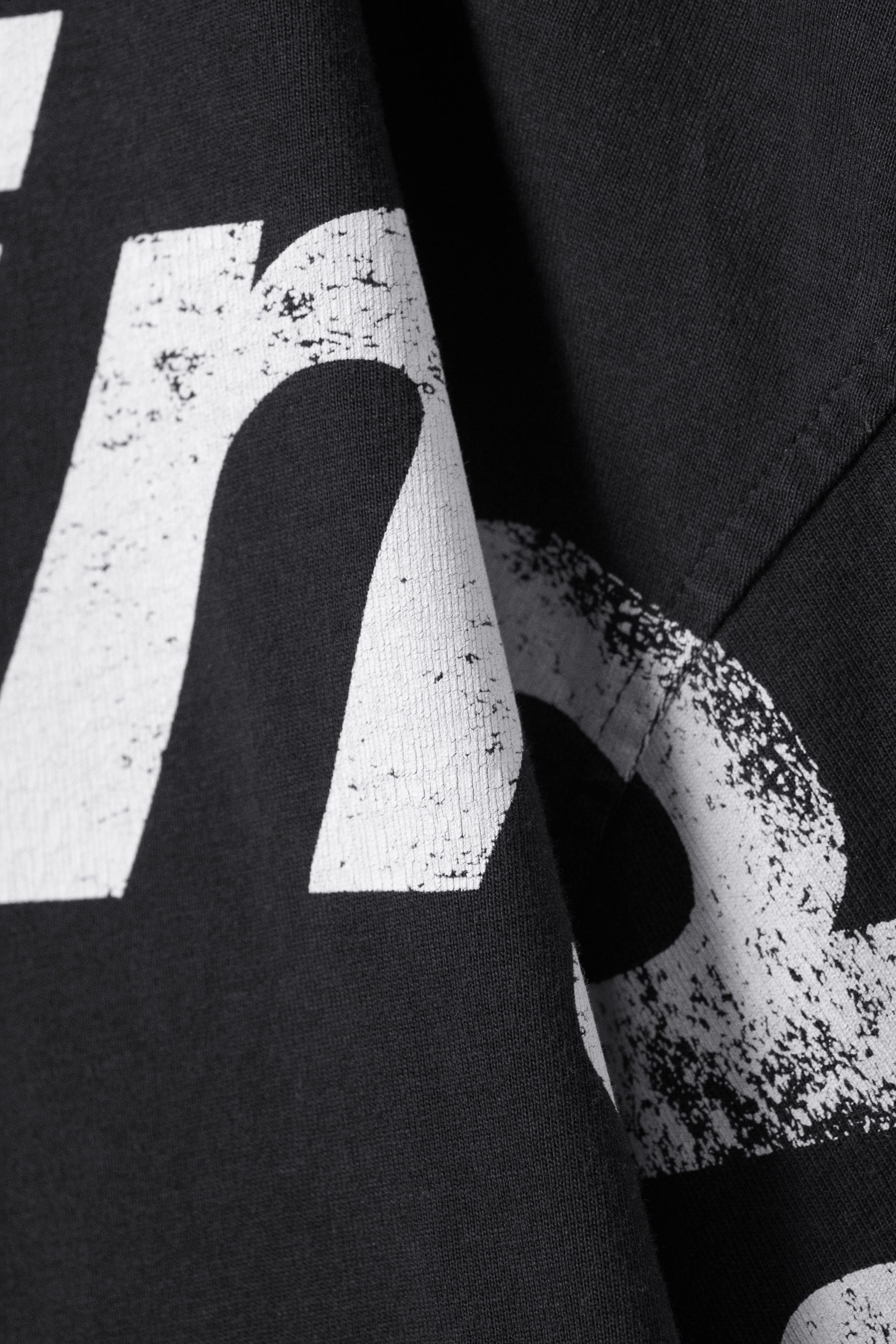 Dark Grey - New Beginnings - Long-Sleeved Printed Oversized Cotton Top - 1