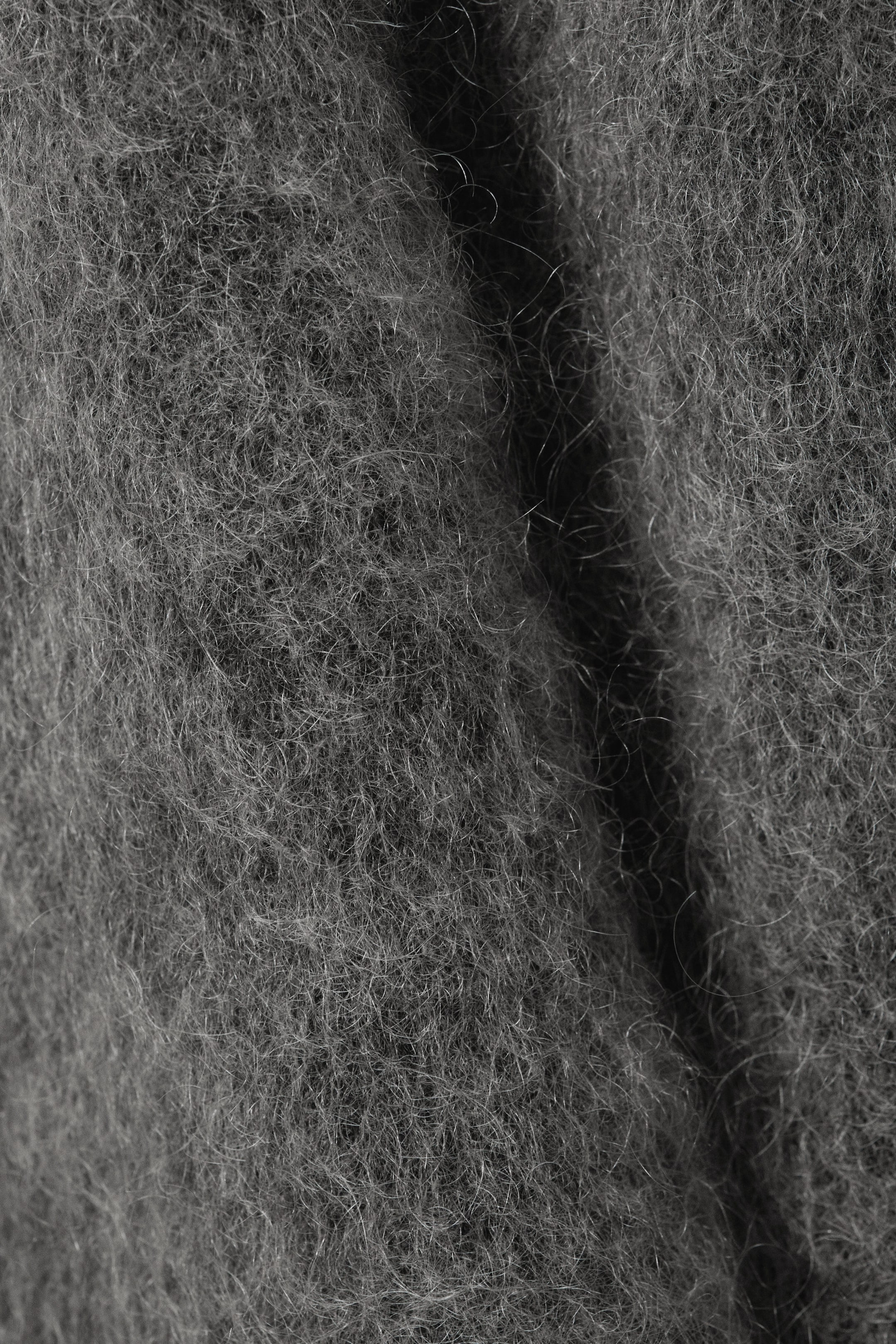 Mörkgrå - Oversized stickad tröja i mohairmix - 5