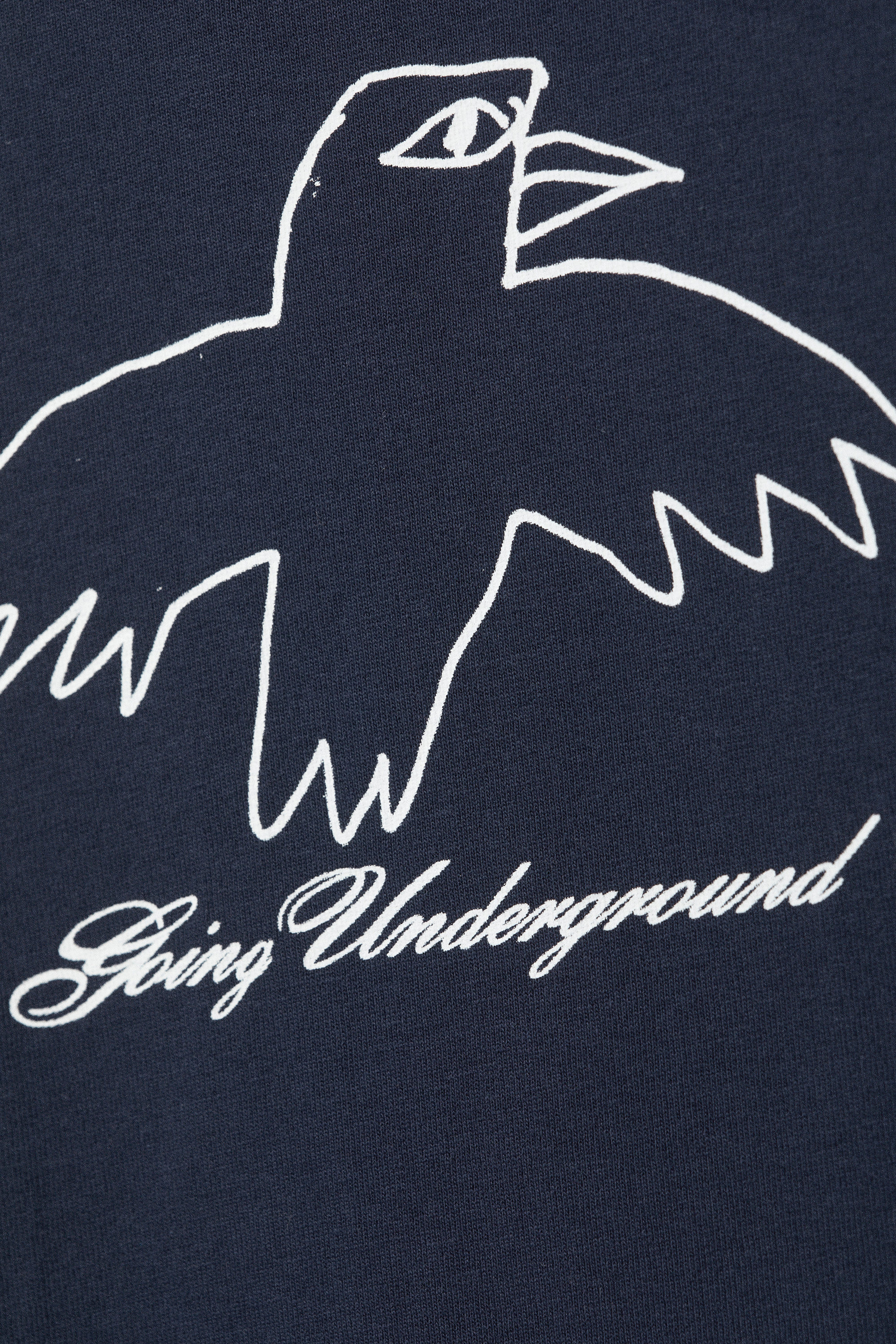 Mörkblå - Underground Bird - Tryckt T-shirt med avslappnad passform - 2