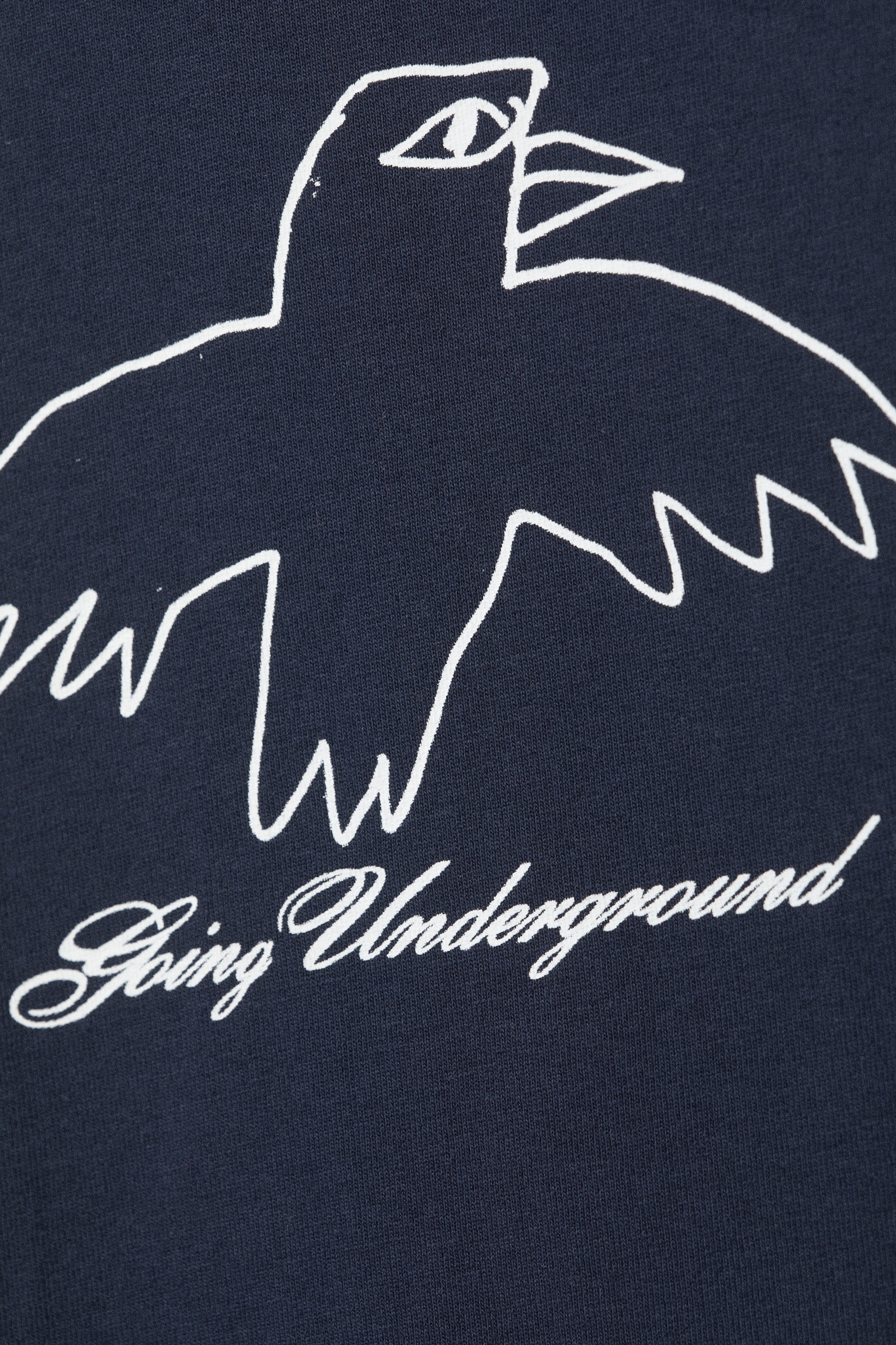 Dark Blue - Underground Bird - Avslappet t-skjorte med grafisk trykk - 1