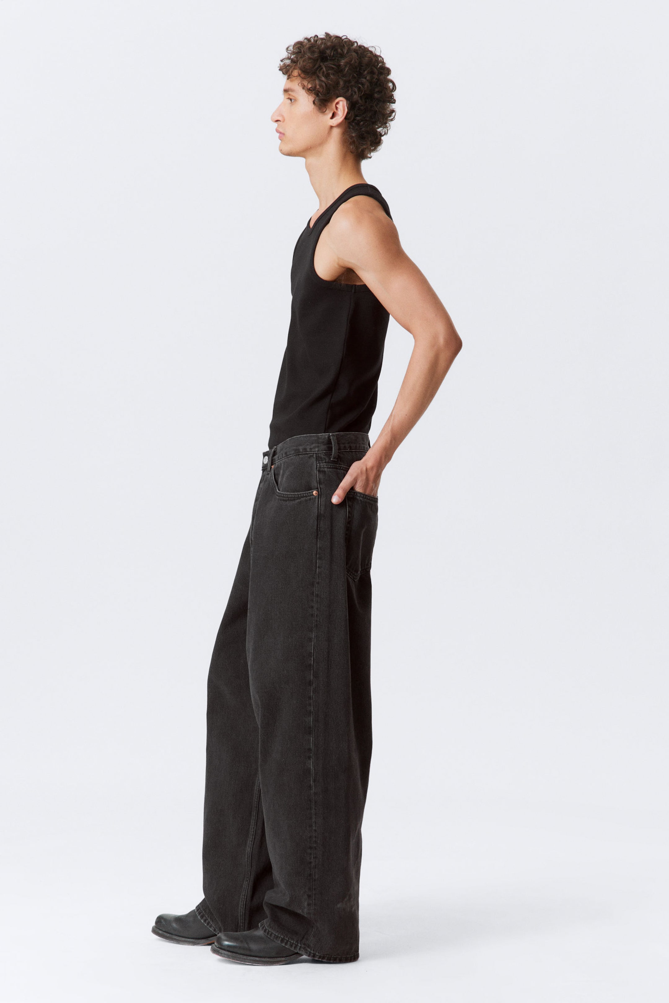 Tuned Black - Black - Astro Loose Baggy Leg Jeans - 9