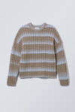 Mole & Blue Fade Stripes - Connor Wool Blend Sweater - 0