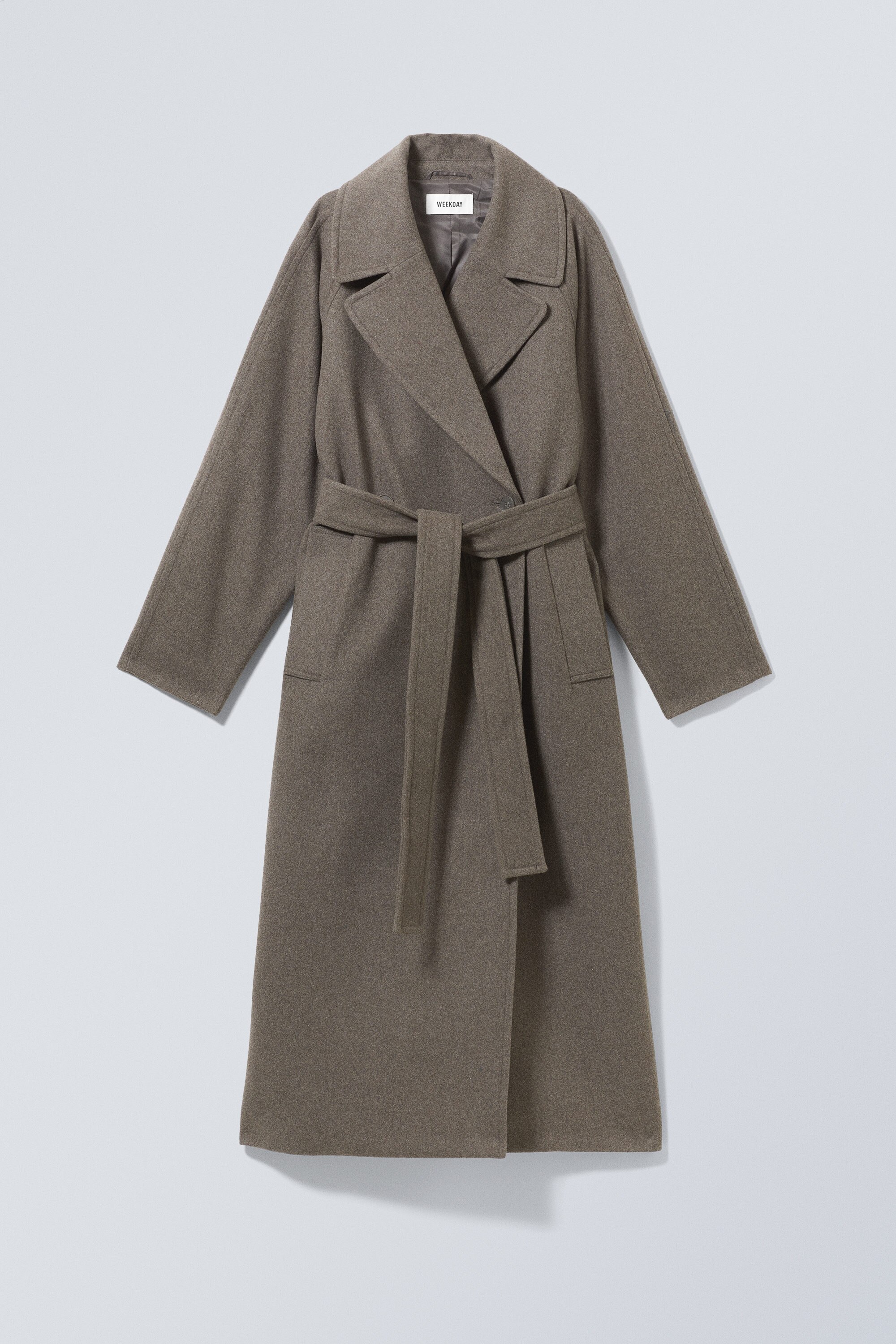 kia oversized wool blend coat - Taupe | Weekday CH
