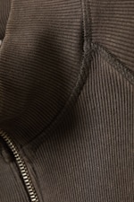 Washed Dark Grey - Fitted Long-Sleeved Mock-Neck Zip Top - 5