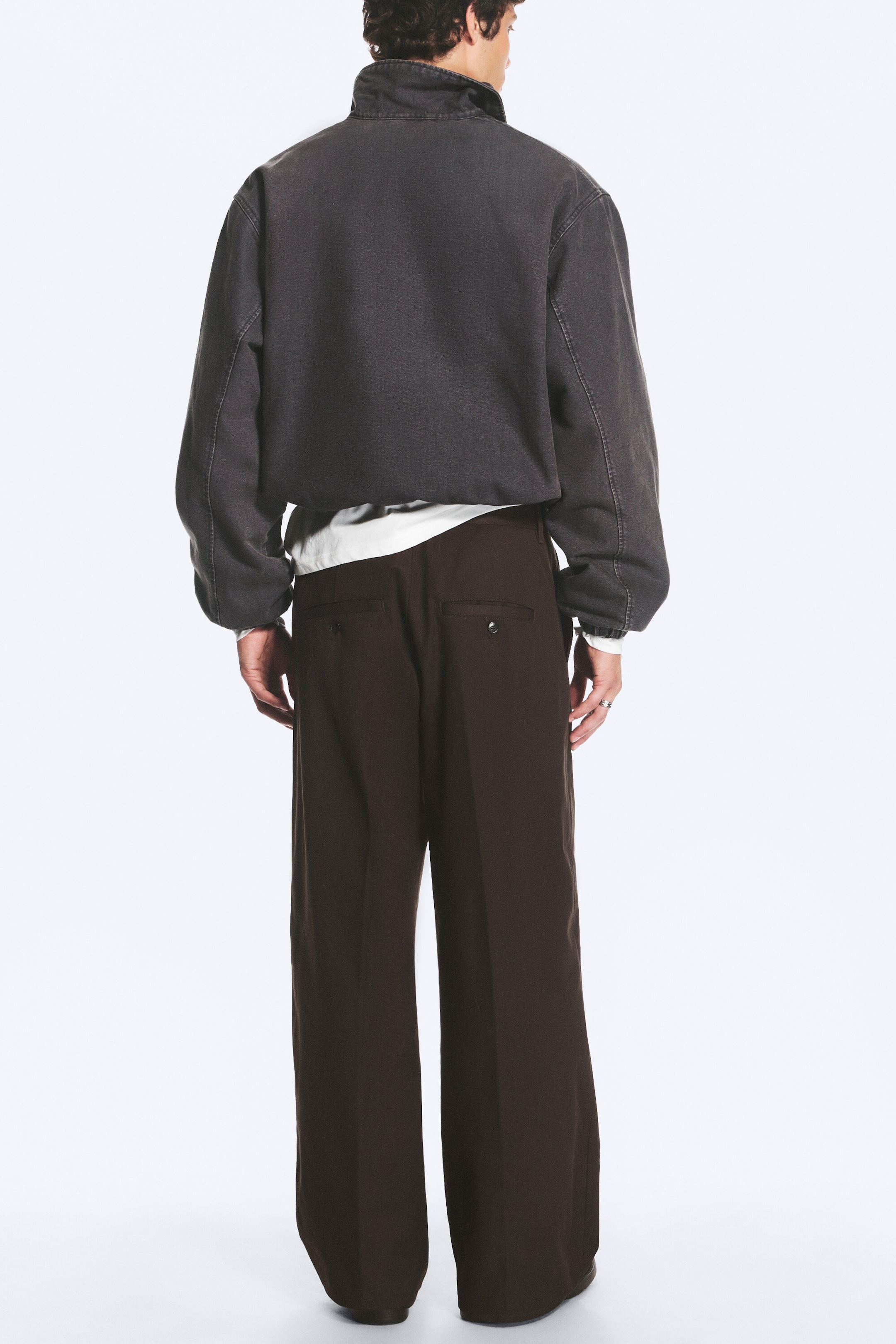 Dark Brown - Emil Loose Fit Chino Trousers - 4