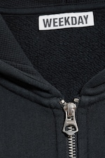 Washed Dark Blue - Relaxed Raglan Zip Hoodie - 5