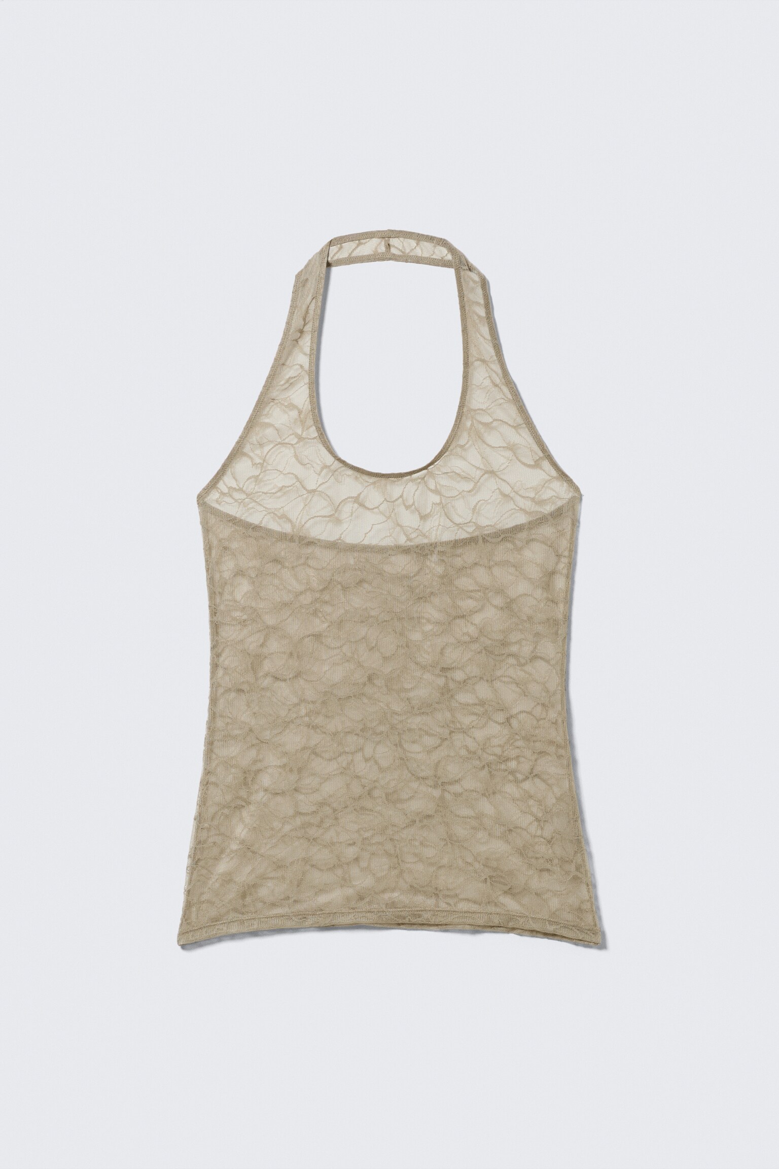 Haut dos-nu en dentelle tourbillonnante - Beige/Dark Grey