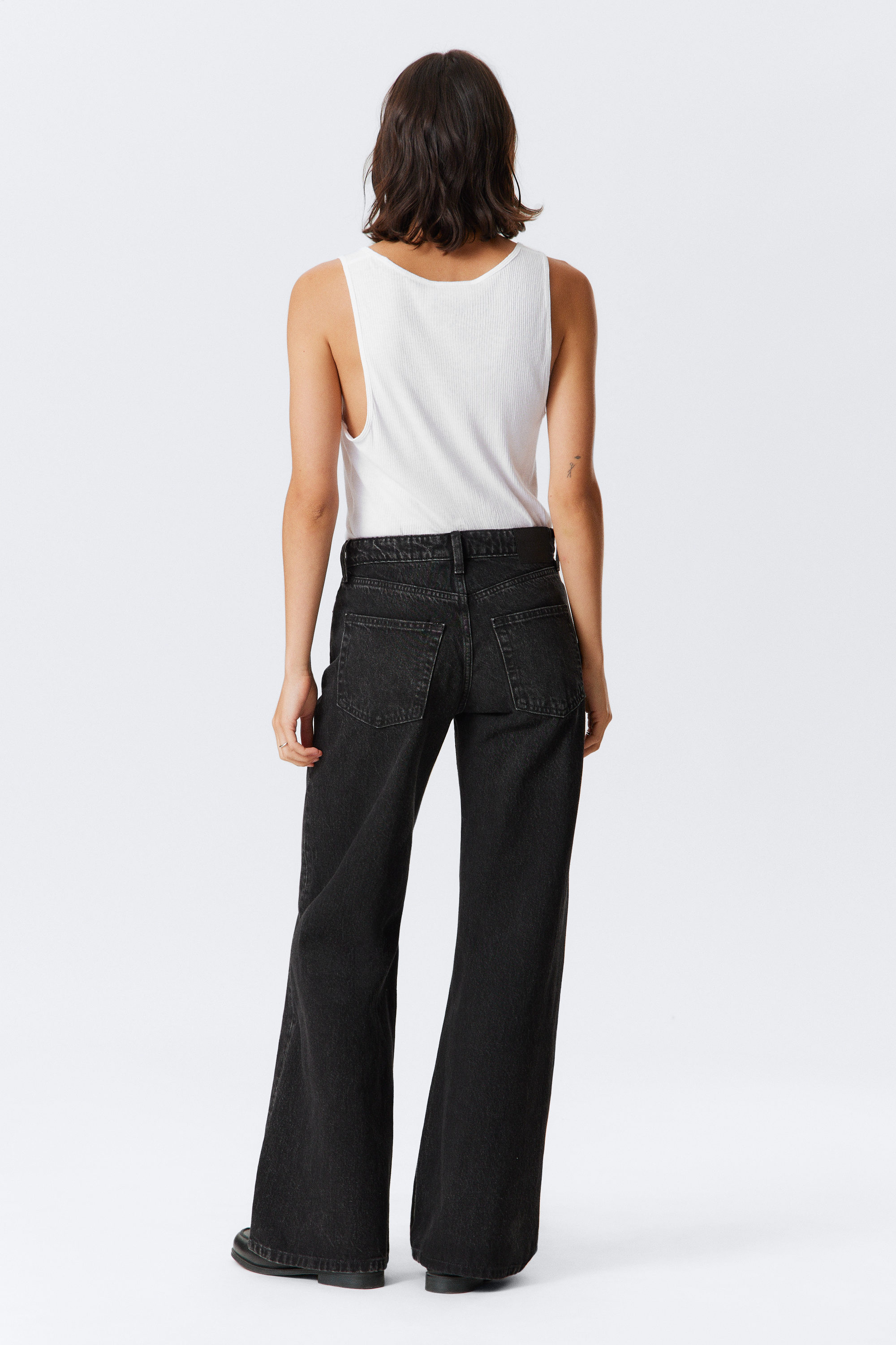 Paloma Black - Black - Paz Mid Rise Loose Wide Leg Jeans - 3