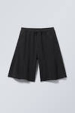 Dunkelgrau verwaschen - Lockere knielange Jersey-Shorts - 8