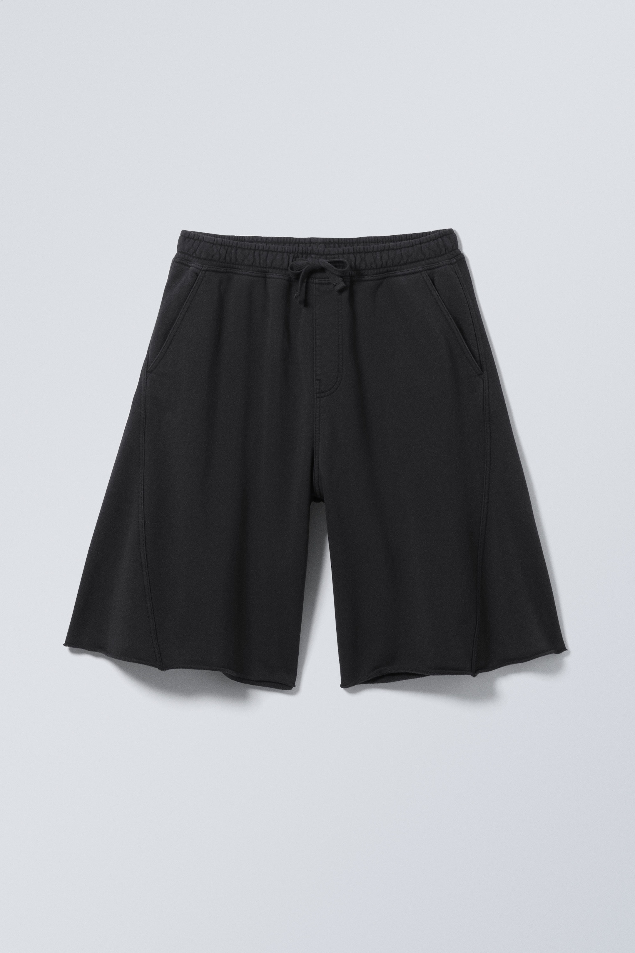 Dunkelgrau verwaschen - Lockere knielange Jersey-Shorts - 1