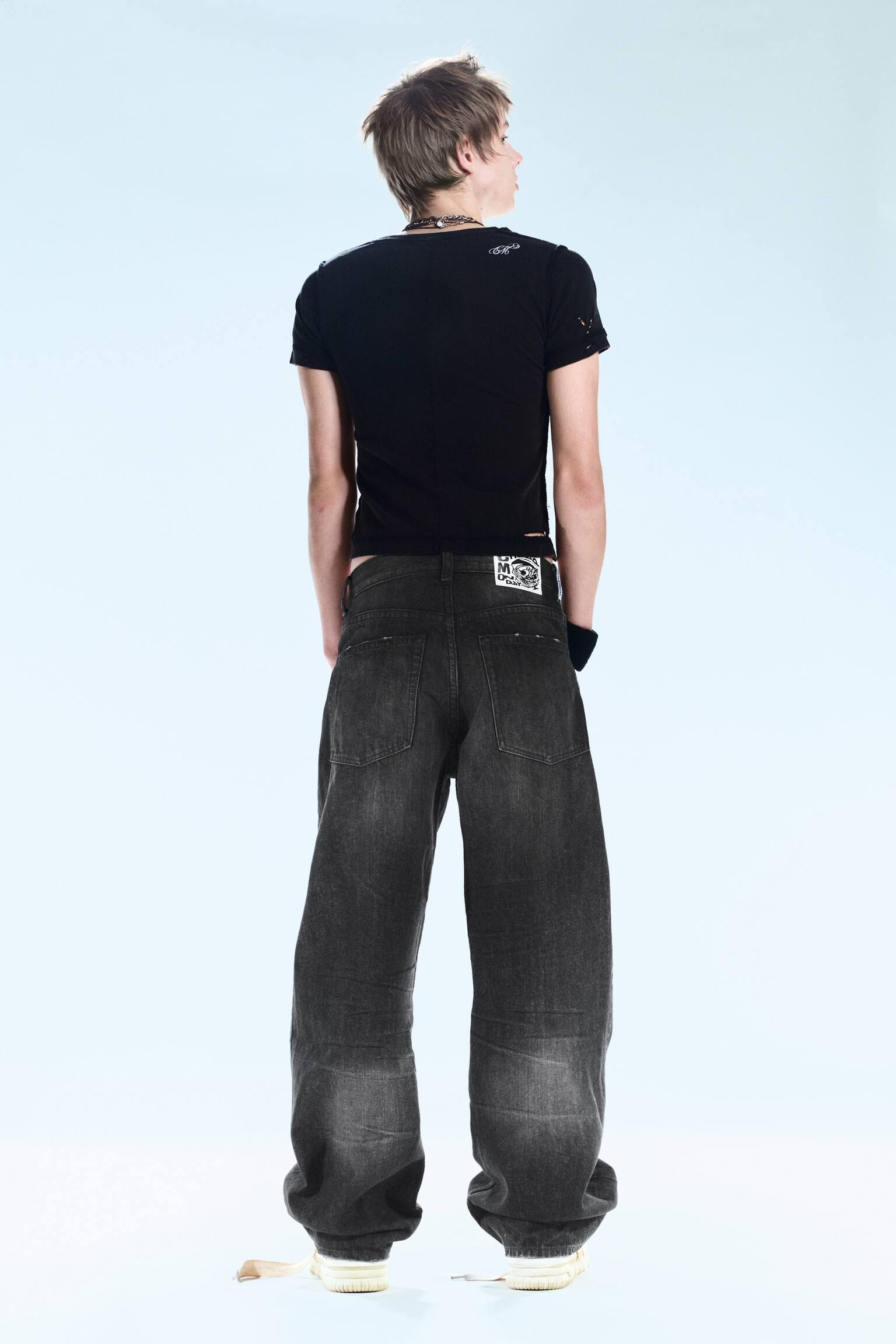 Jean droit ample taille standard Looser-Noir délavé - 6