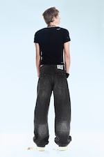 Chafe Black - Looser Regular Waist Loose Straight Jeans - 5