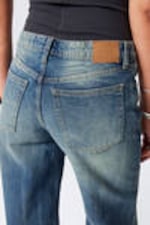 Gasoline Blue - Medium Blue - Ample Low Rise Loose Wide Leg Jeans - 3