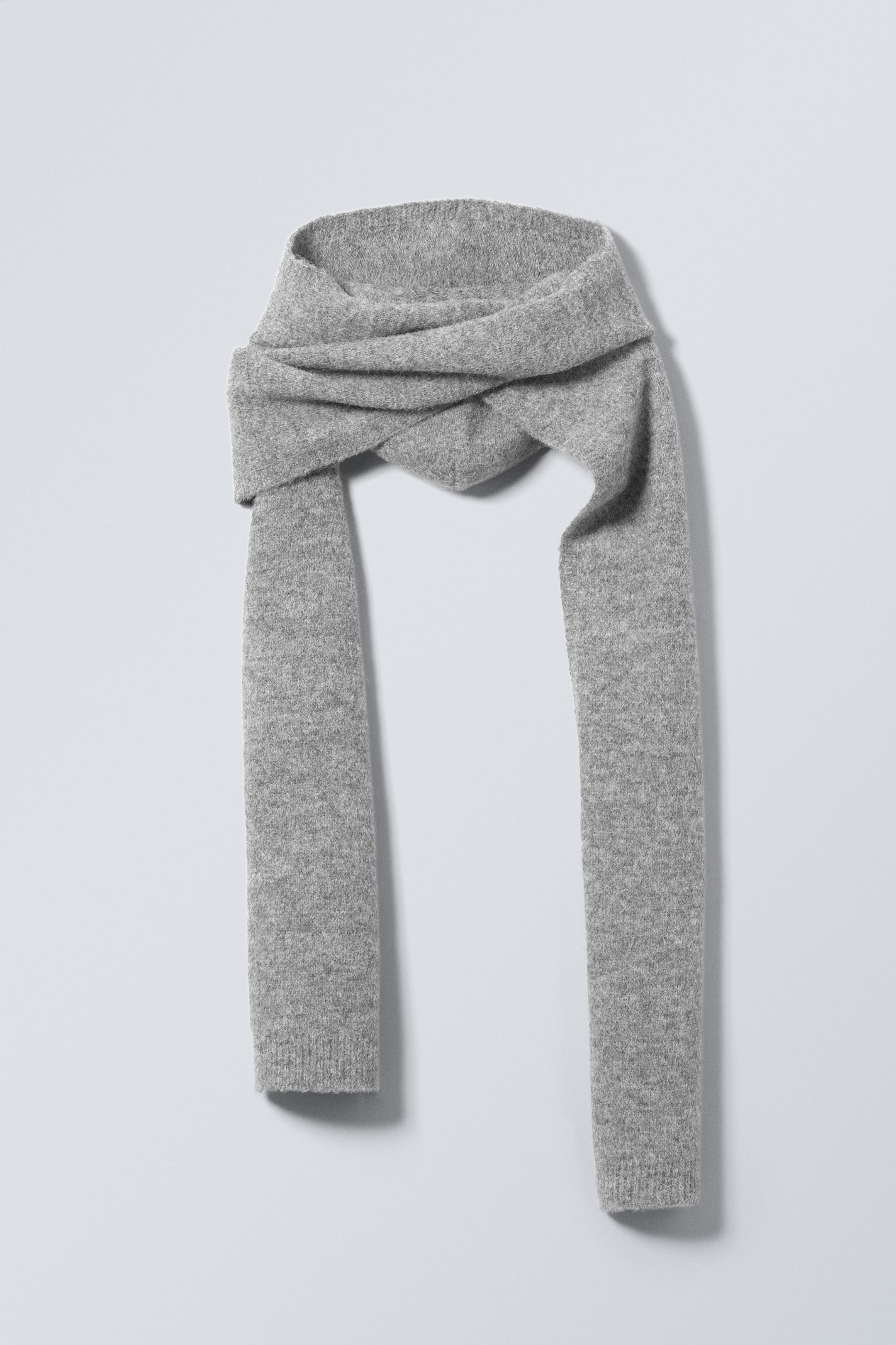 Grey Melange - Hood Scarf - 0