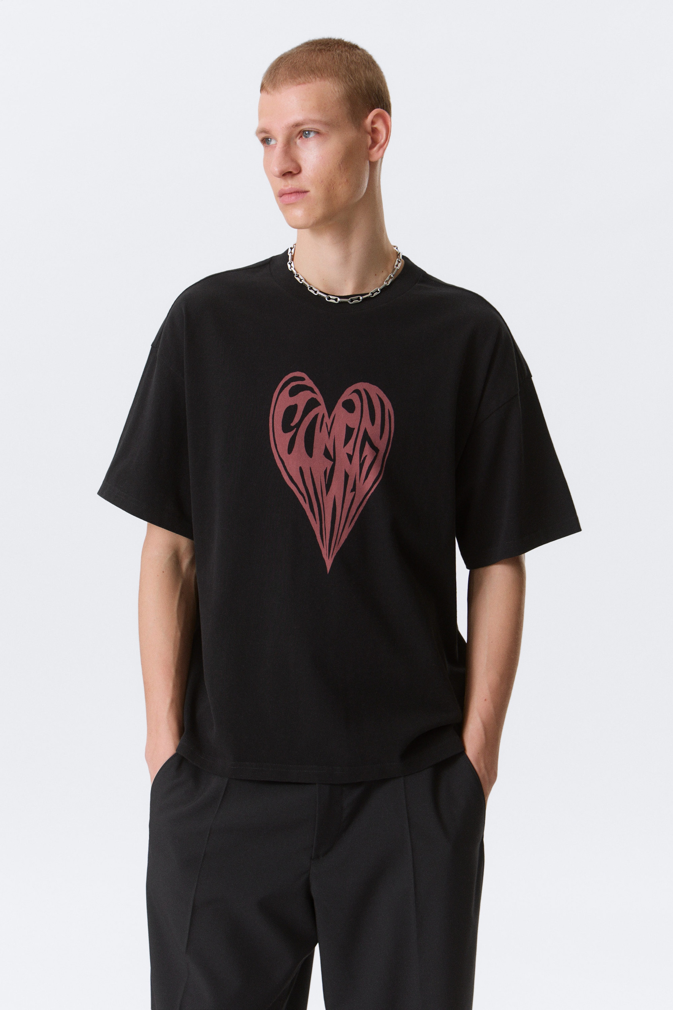 Black - Heart of Energy - Great Boxy Printed Graphic Tee - 2