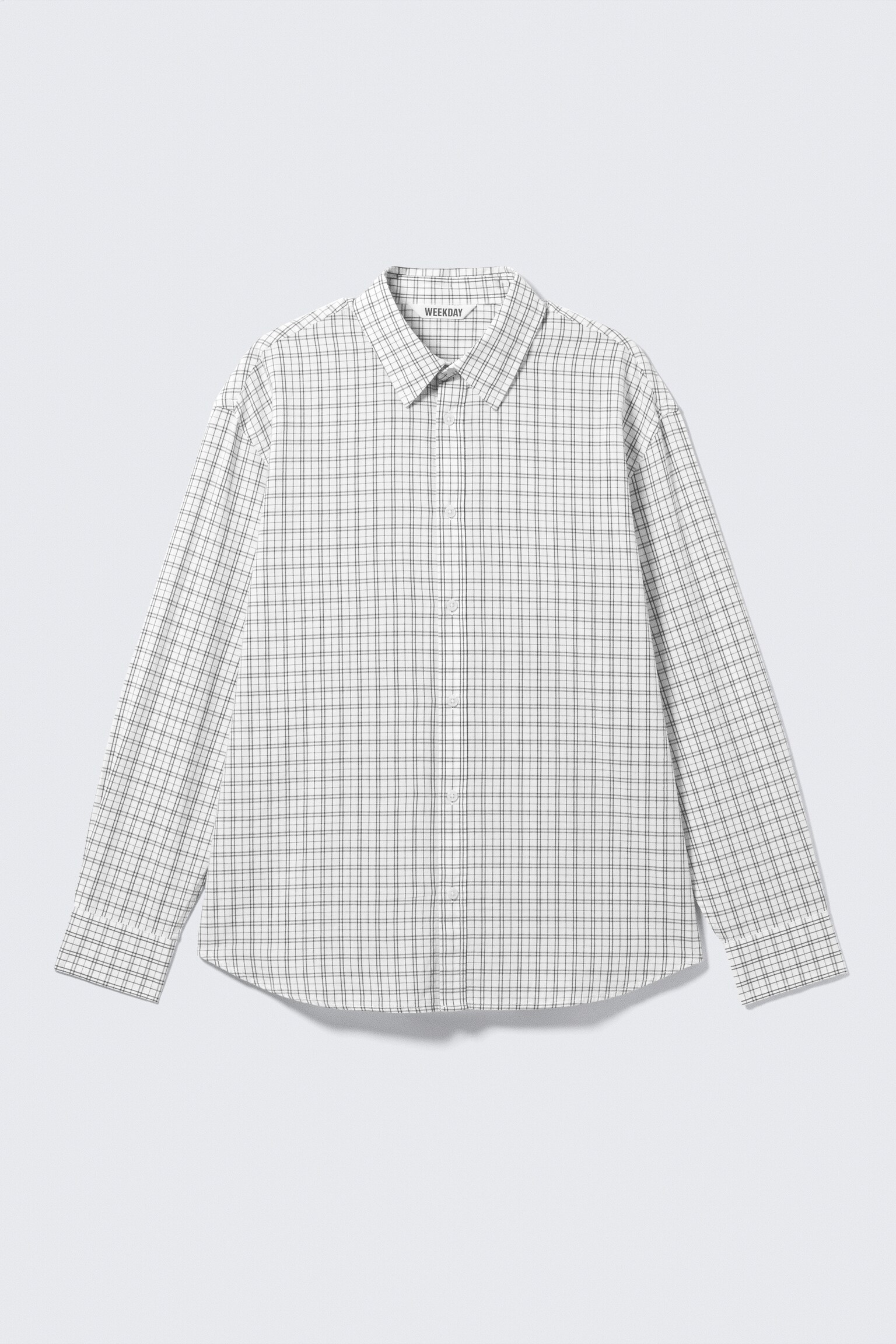 Oversized Checked Shirt - Checked White/Checked Dark Brown - 2