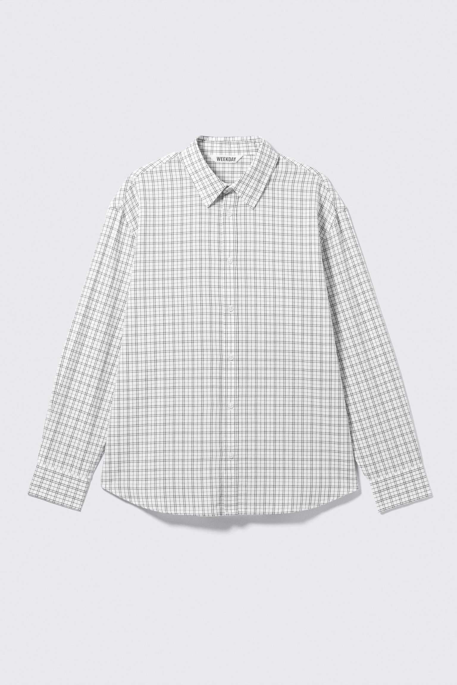 Oversized Checked Shirt - Checked White/Checked Dark Brown - 2