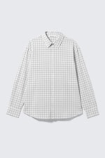 Checked White - Oversized Checked Shirt - 0