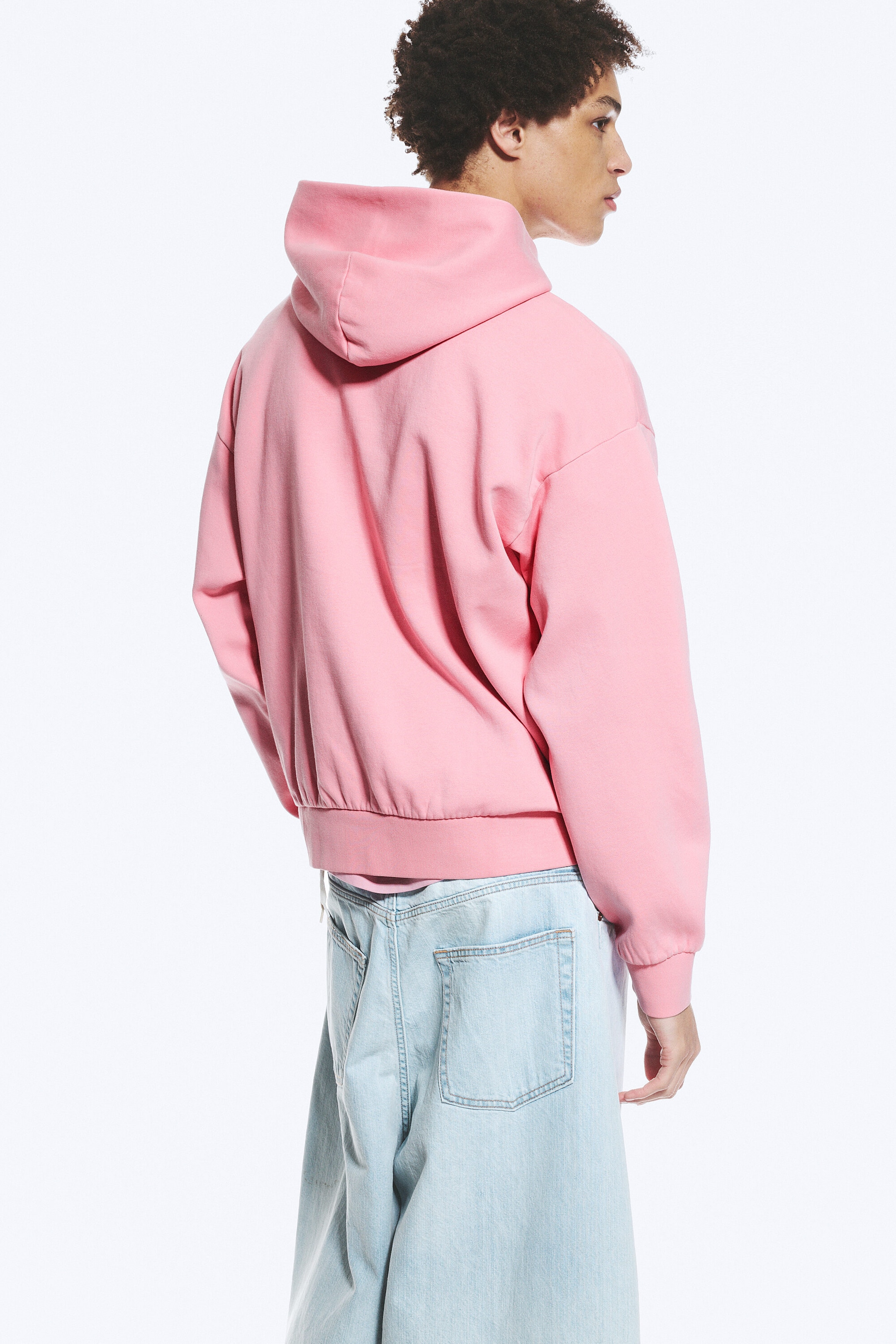 Gewaschenes Rosa - Hoodie mit weiter Passform - 3