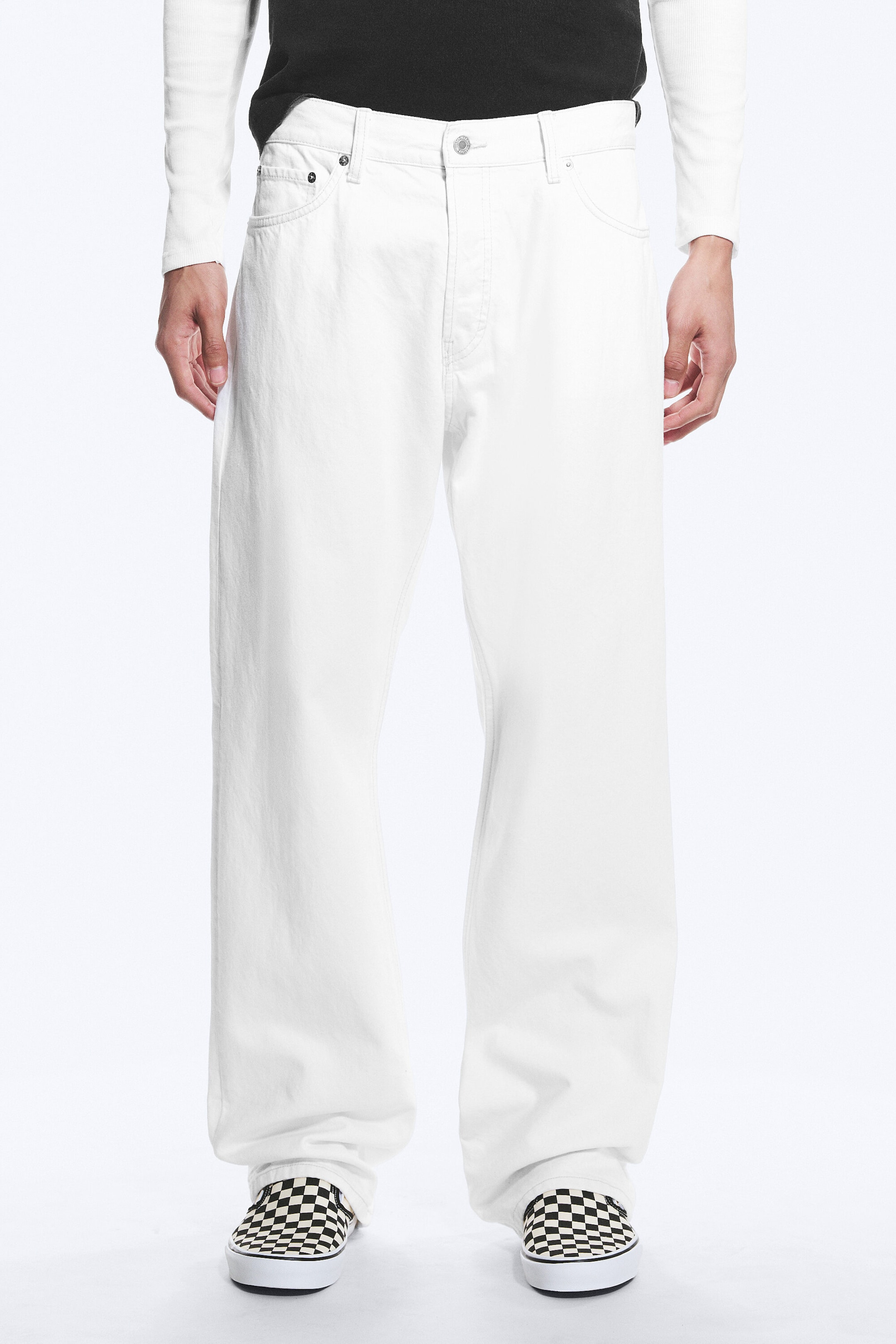 Dirty White - White - Meteor Low Rise Relaxed Straight Leg Jeans - 1
