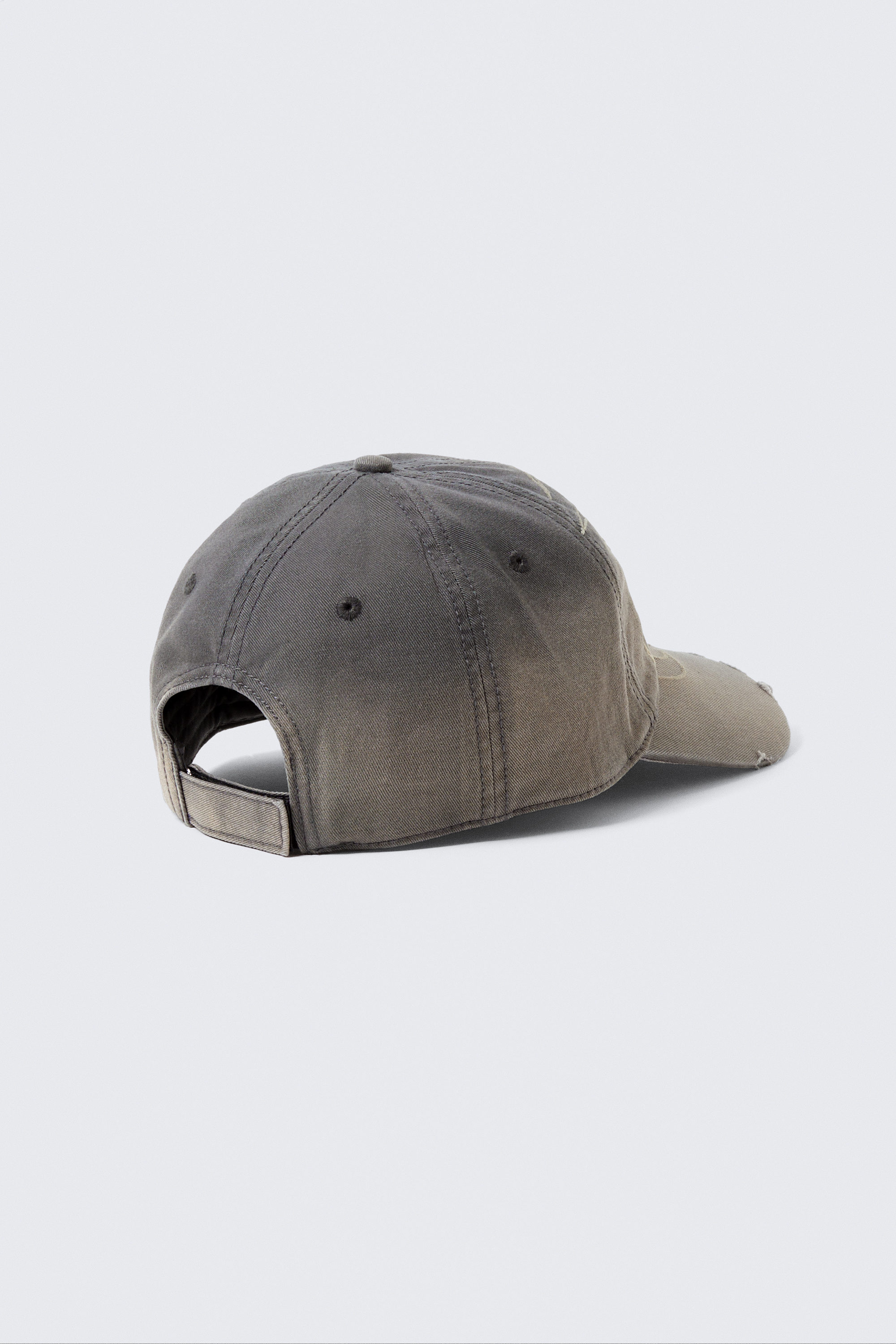 Dark Grey - EMBROIDERED DISTRESSED BASEBALL CAP - 2